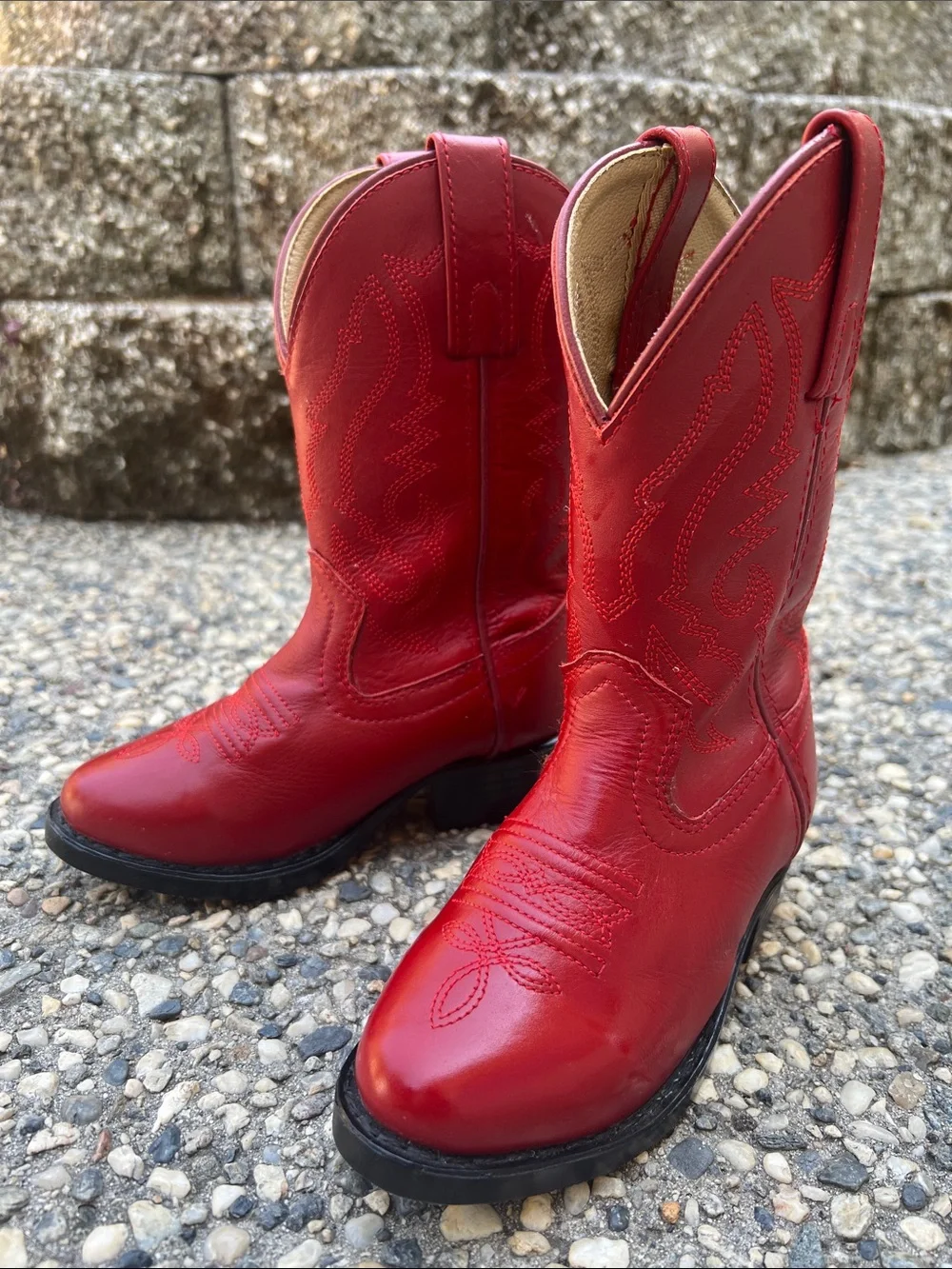Kids Red Western Cowgirl Boots - Cowgirl Leather Riding Boots